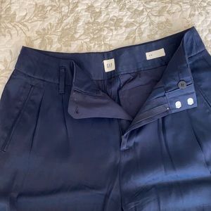 Silk navy blue pants